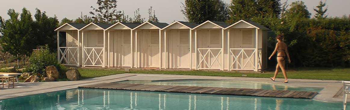 cabine in legno per stabilimenti balneari e piscine