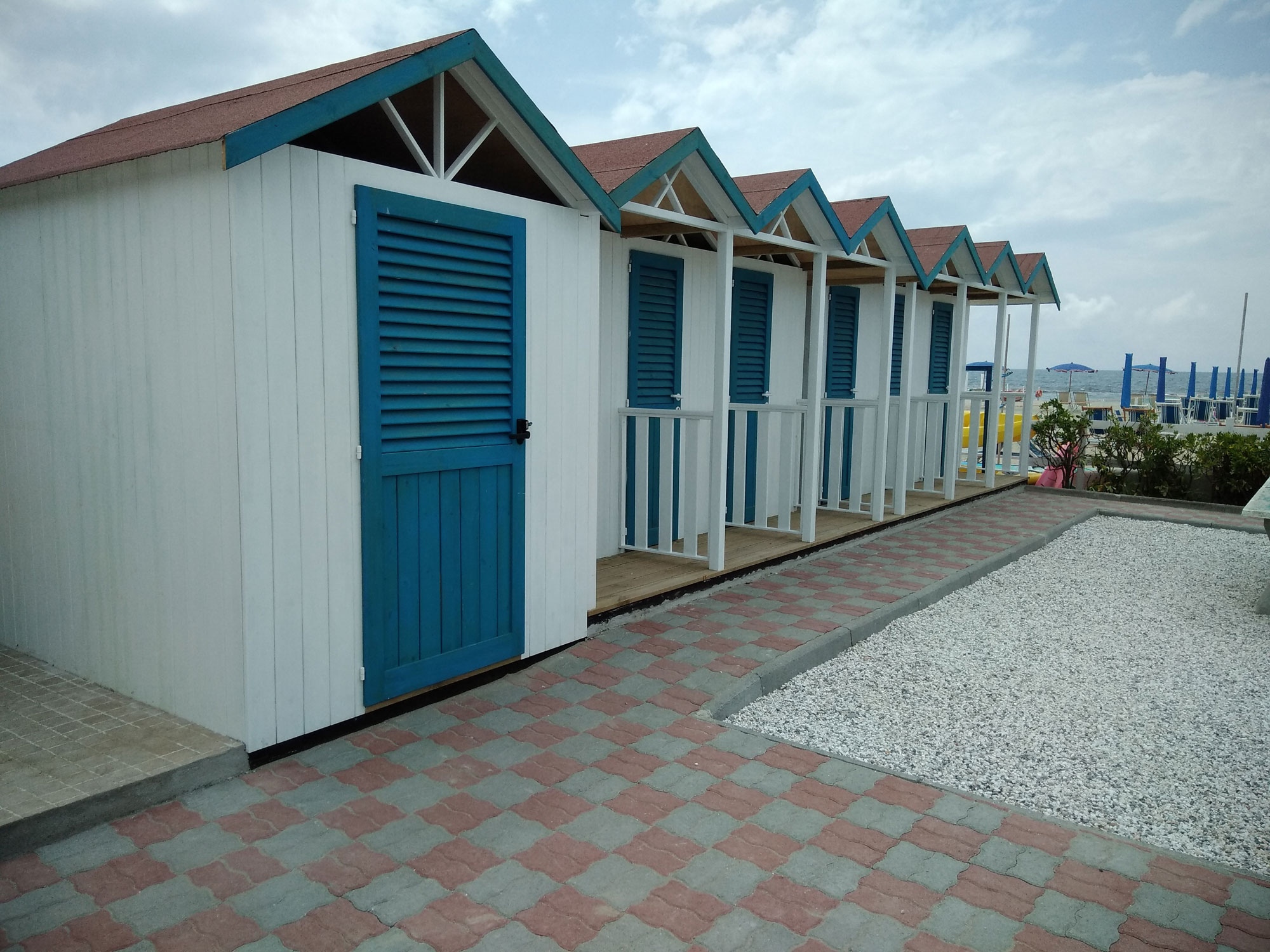 Cabine in legno per stabilimento balneare