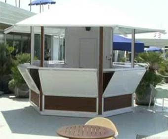 Wooden Bar Kiosk with Folding Doors