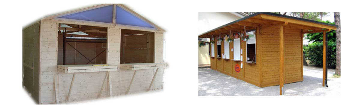 Wooden Bar Kiosks with Opening Doors