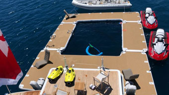 piscina galleggiante gonfiabile per barca